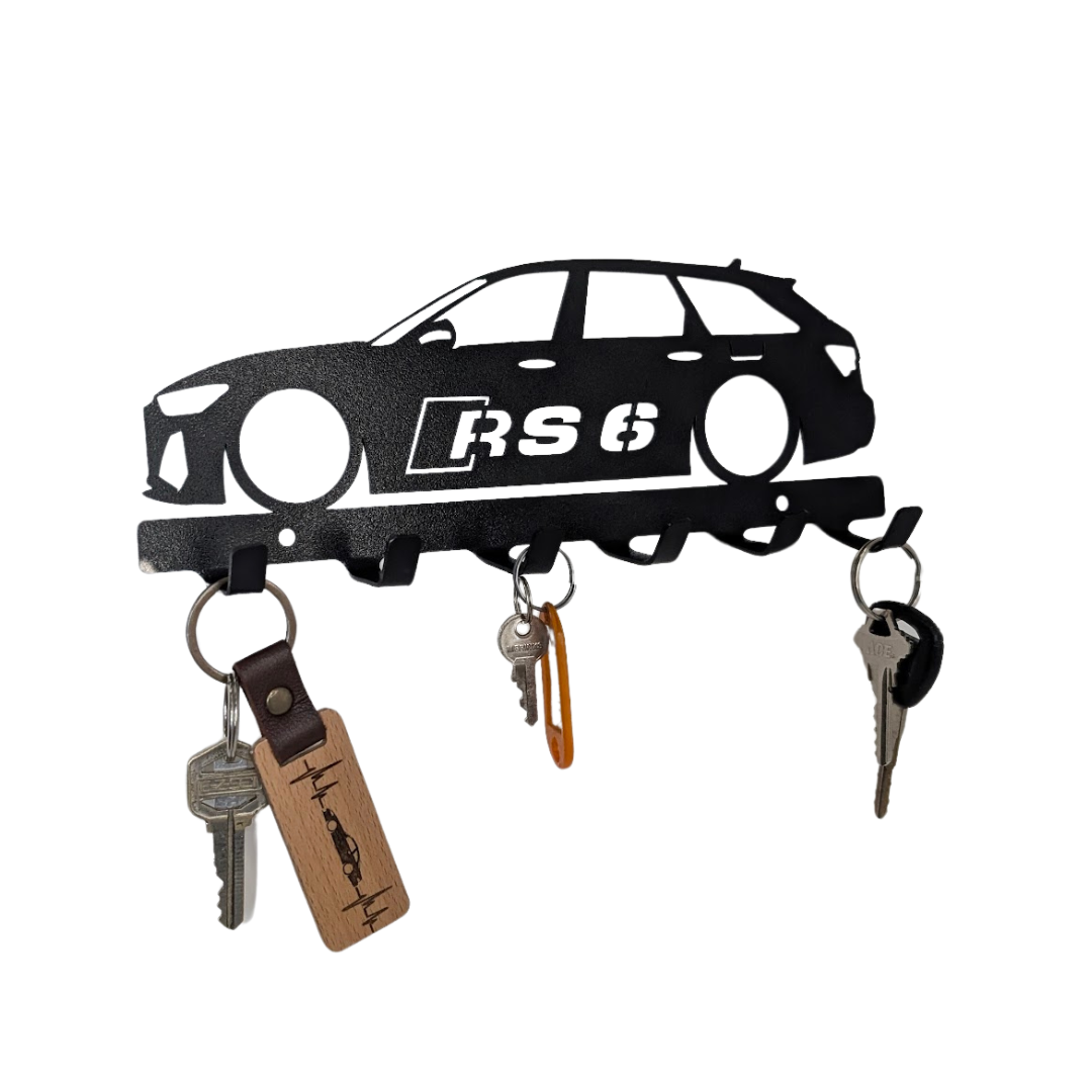 Audi RS6 Avant Wagon Key holder | wall mounted key organizer| Metal key rack | Metal car Silhouette
