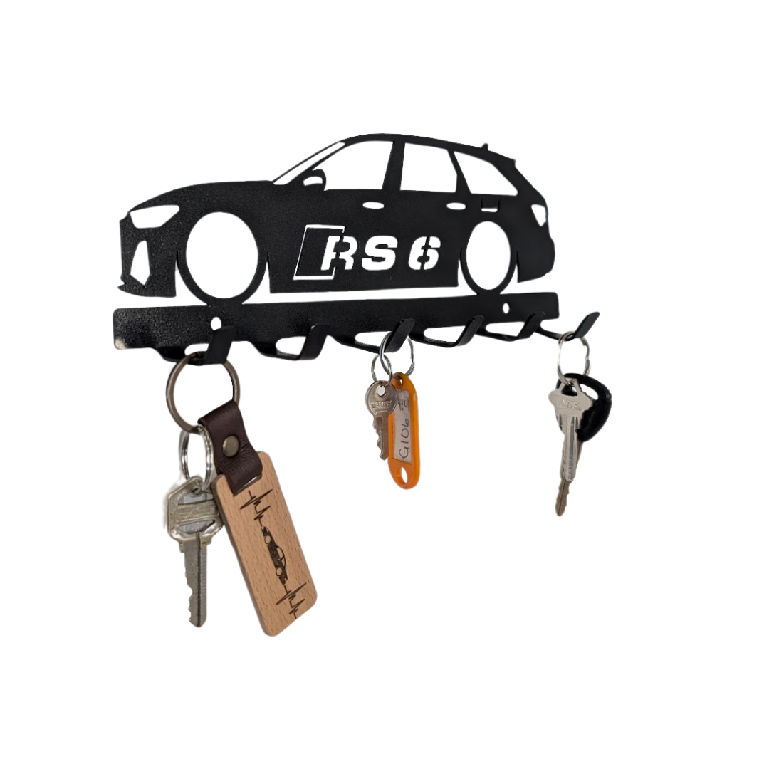 Audi RS6 Avant Wagon Key holder | wall mounted key organizer| Metal key rack | Metal car Silhouette