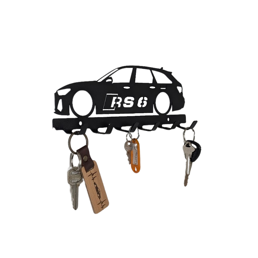 Audi RS6 Avant Wagon Key holder | wall mounted key organizer| Metal key rack | Metal car Silhouette
