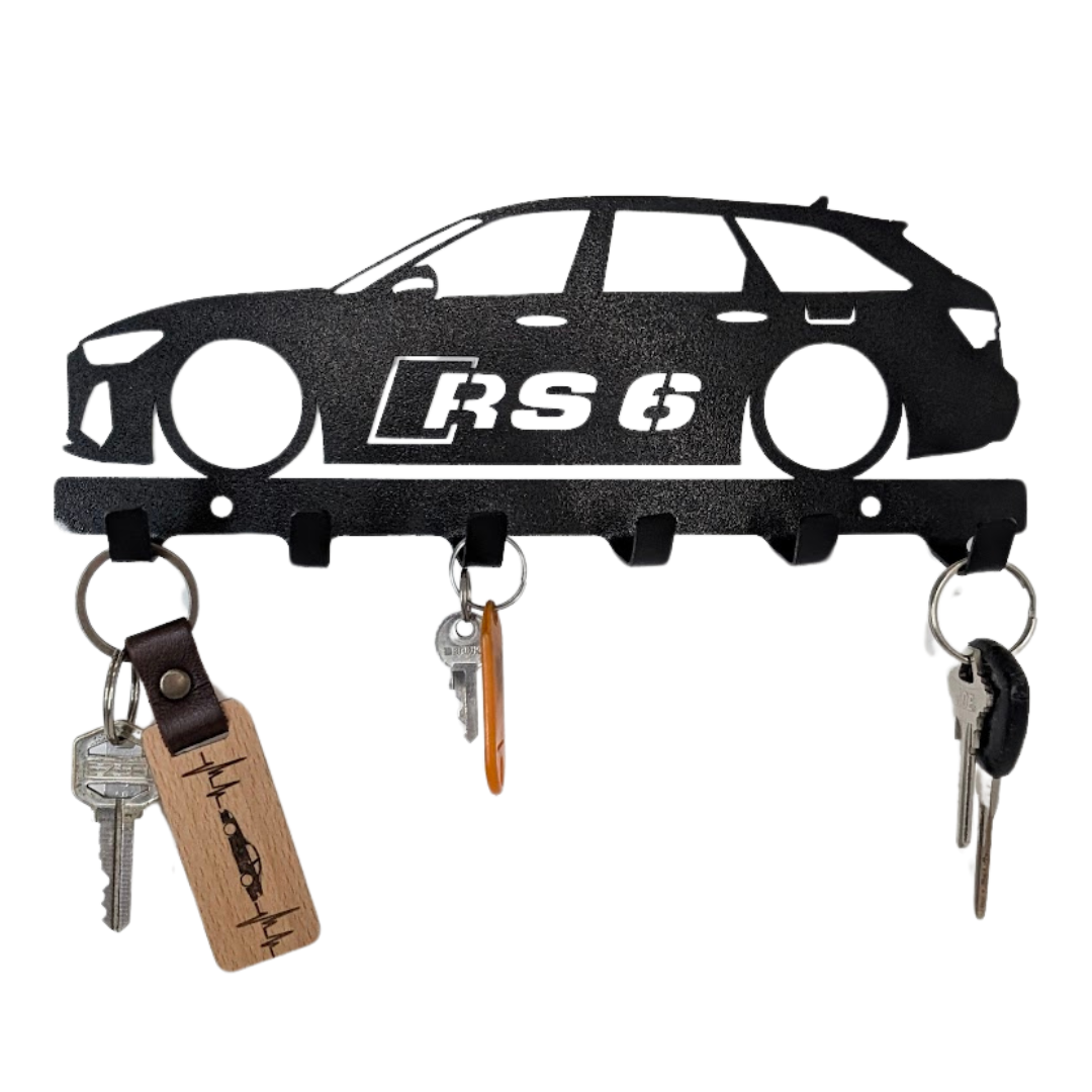 Audi RS6 Avant Wagon Key holder | wall mounted key organizer| Metal key rack | Metal car Silhouette