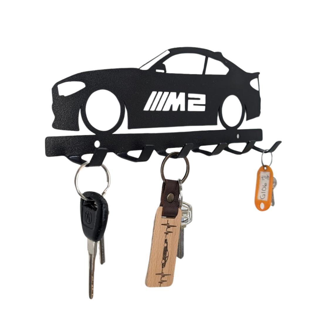Bmw M2 Key holder | wall mounted key organizer| Metal key rack | Metal car Silhouette