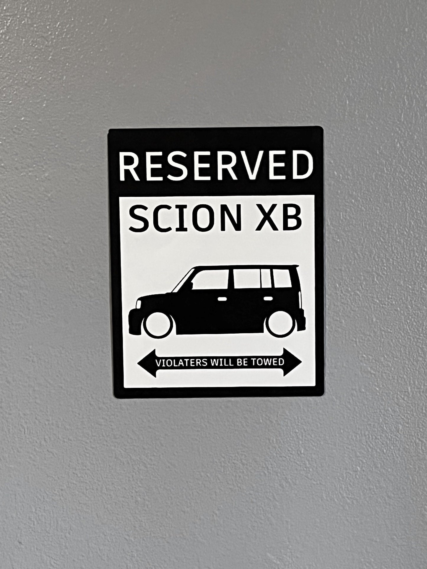 Scion XB parking sign | Custom metal parking sign |