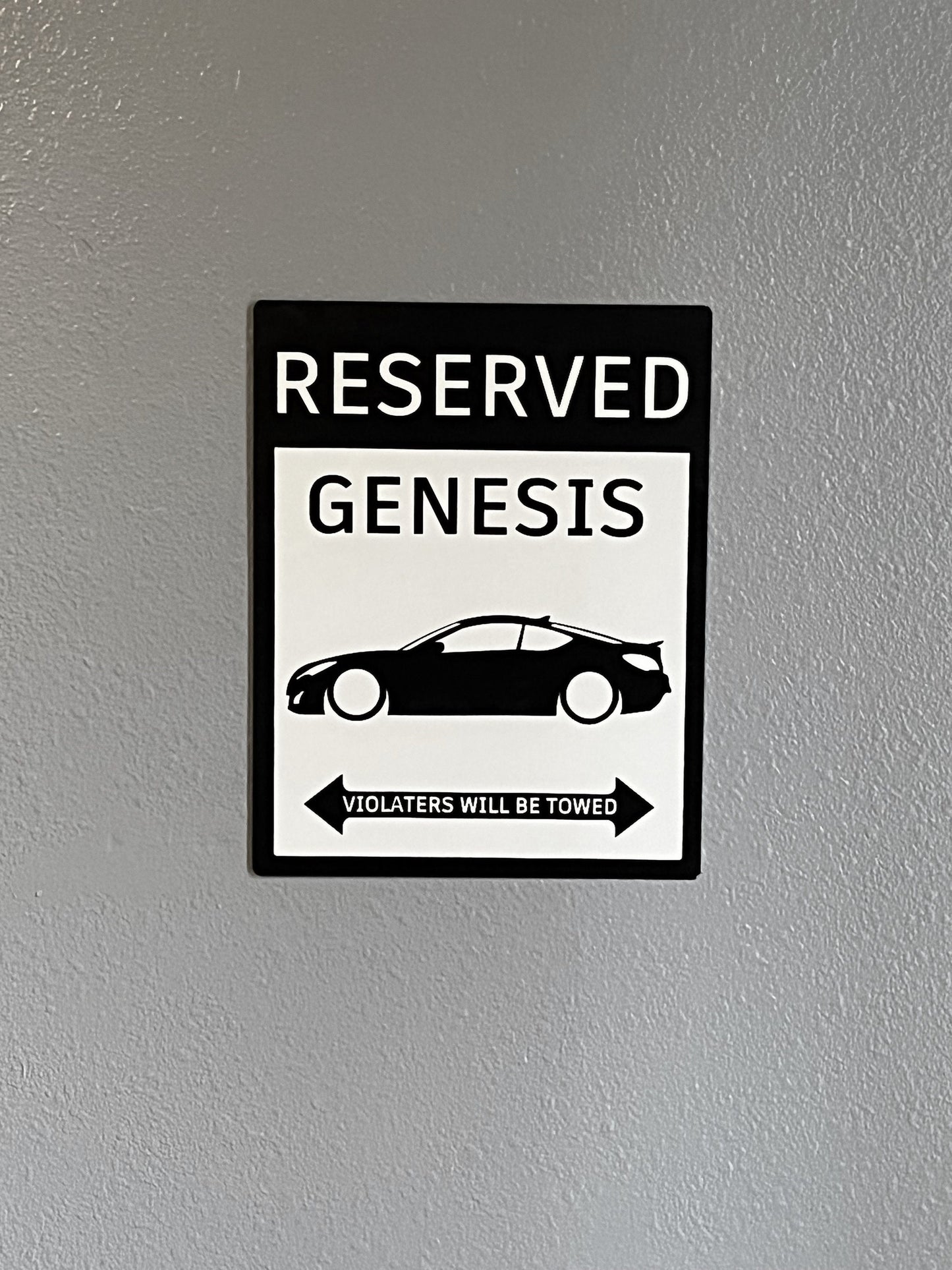 Hyundai Genesis reserved parking sign | custom parking sign |