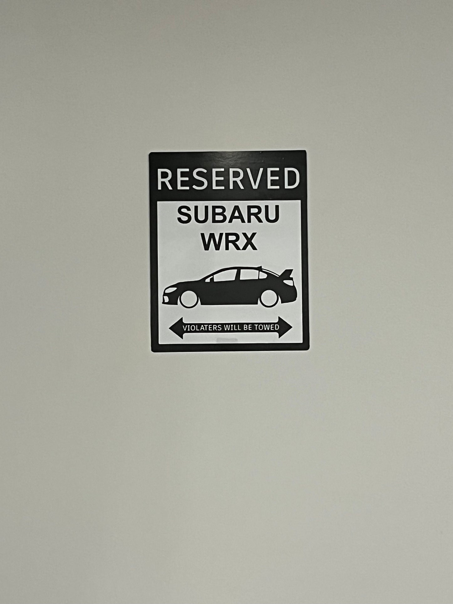 Subaru WRX STI parking sign | custom parking sign |