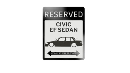 Civic EF sedan hatchback parking sign | custom parking signs | Metal sign