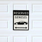 Hyundai Genesis reserved parking sign | custom parking sign |