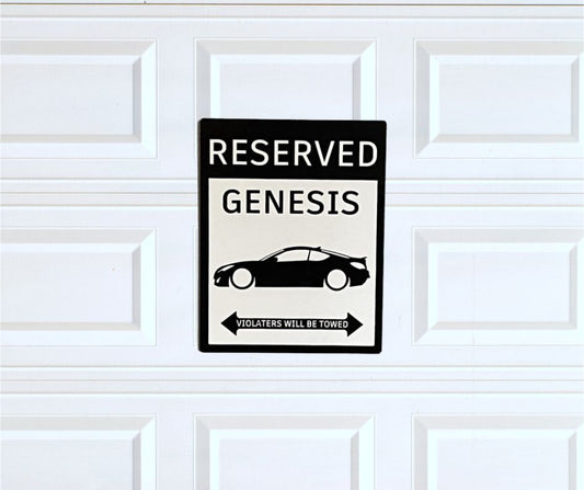 Hyundai Genesis reserved parking sign | custom parking sign |