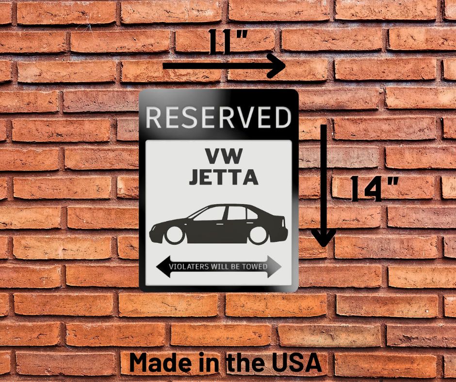 Vw Jetta mk4 parking sign | custom parking signs | Metal sign