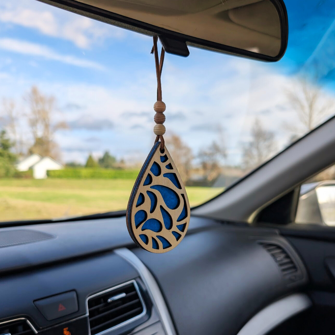 Droplet Car Air Freshener - Natural Boho Air Freshie -Essential oil diffuser
