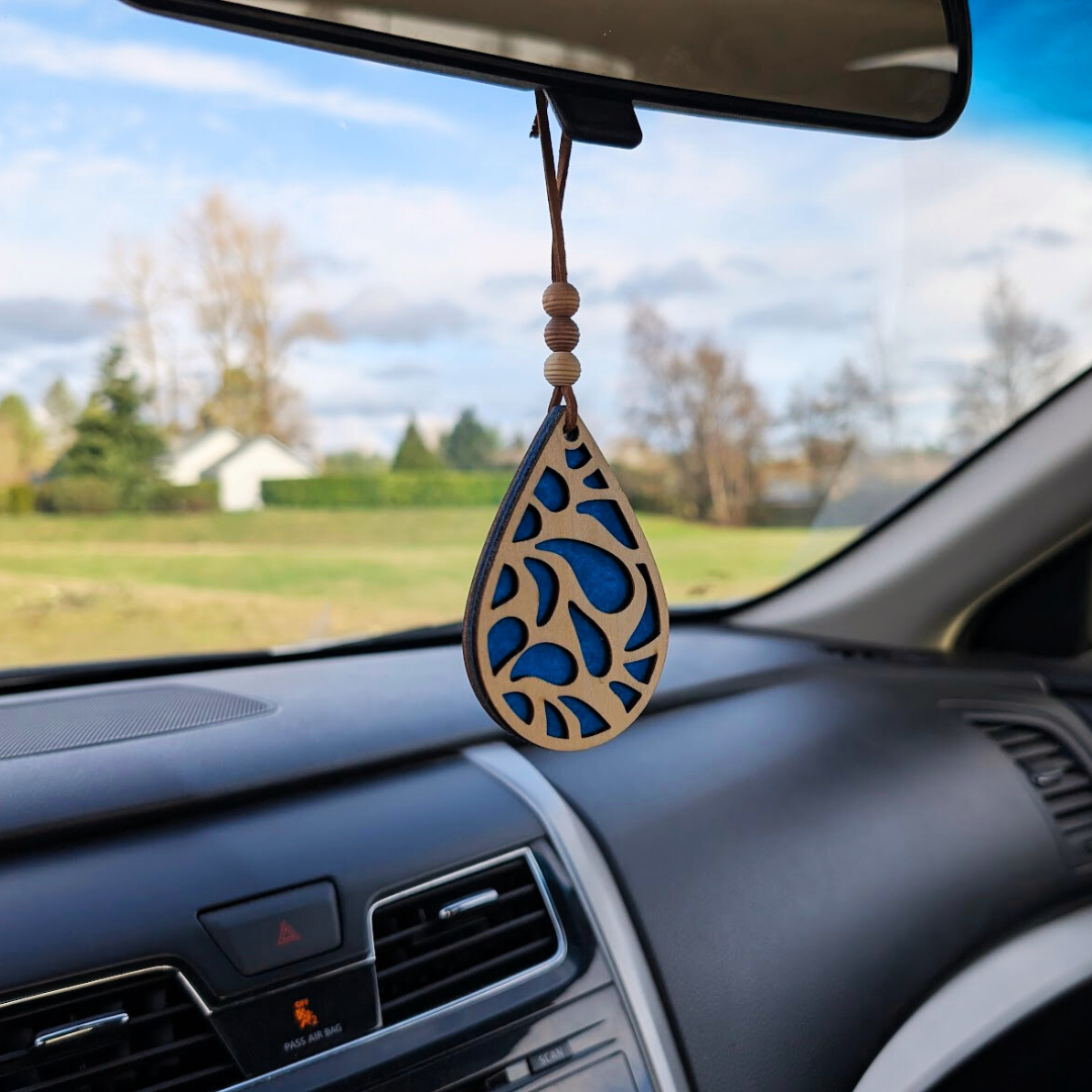Droplet Car Air Freshener - Natural Boho Air Freshie -Essential oil diffuser