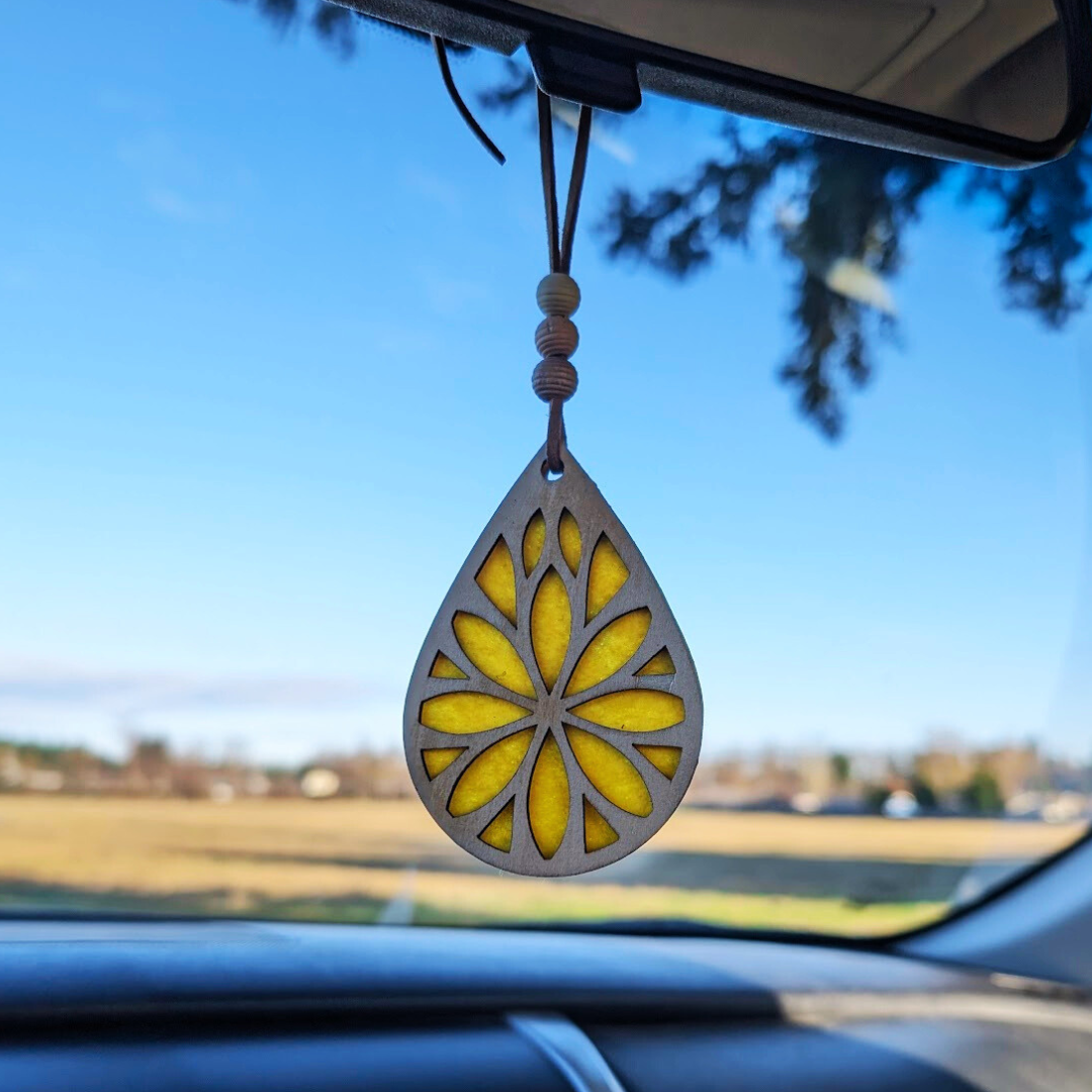 Daisy Car Air Freshener - Natural Boho Air Freshie -Essential oil diffuser