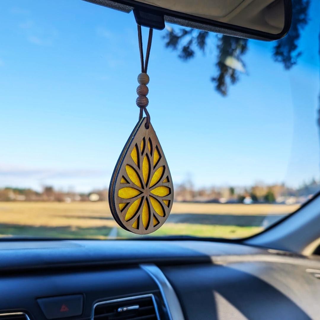 Daisy Car Air Freshener - Natural Boho Air Freshie -Essential oil diffuser