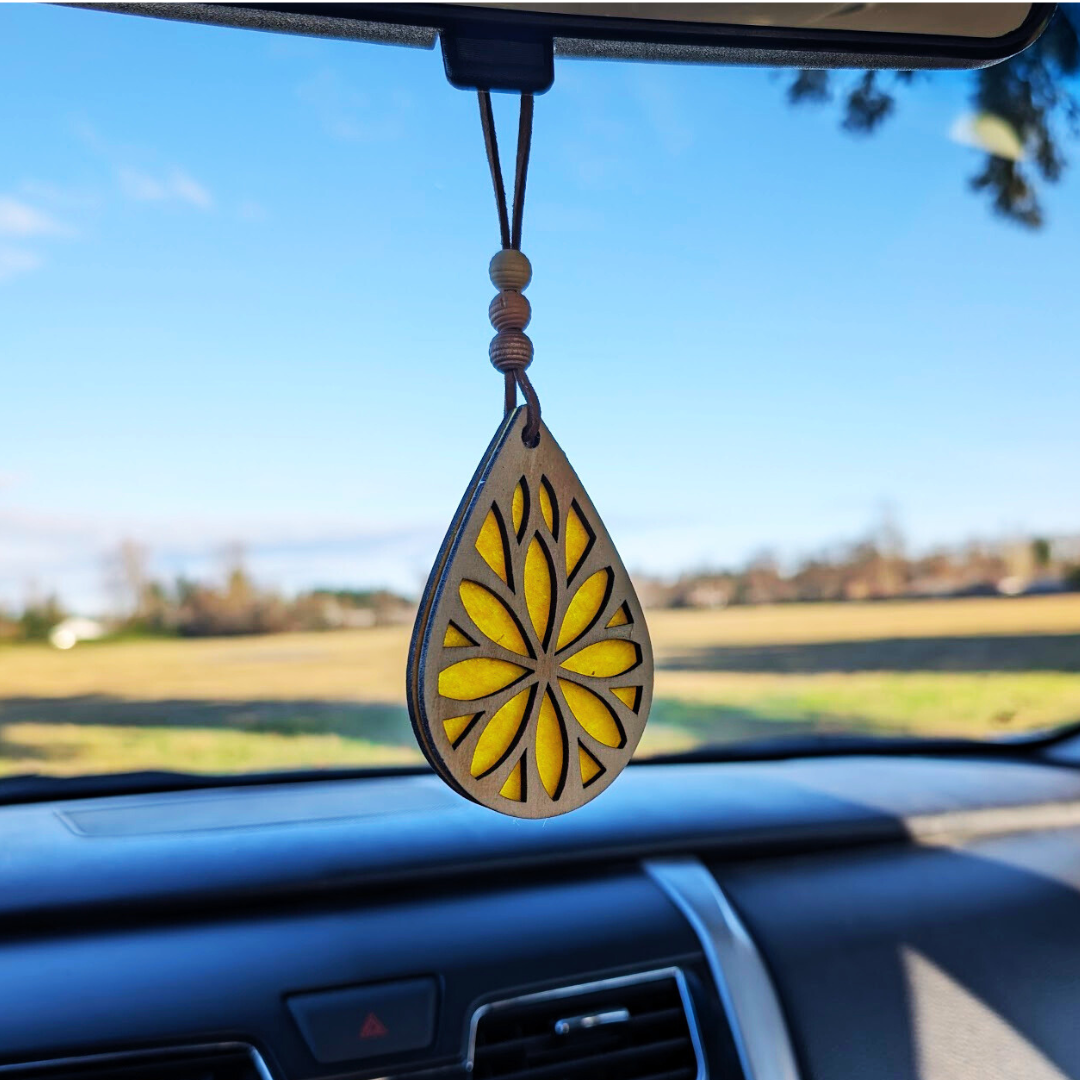 Daisy Car Air Freshener - Natural Boho Air Freshie -Essential oil diffuser