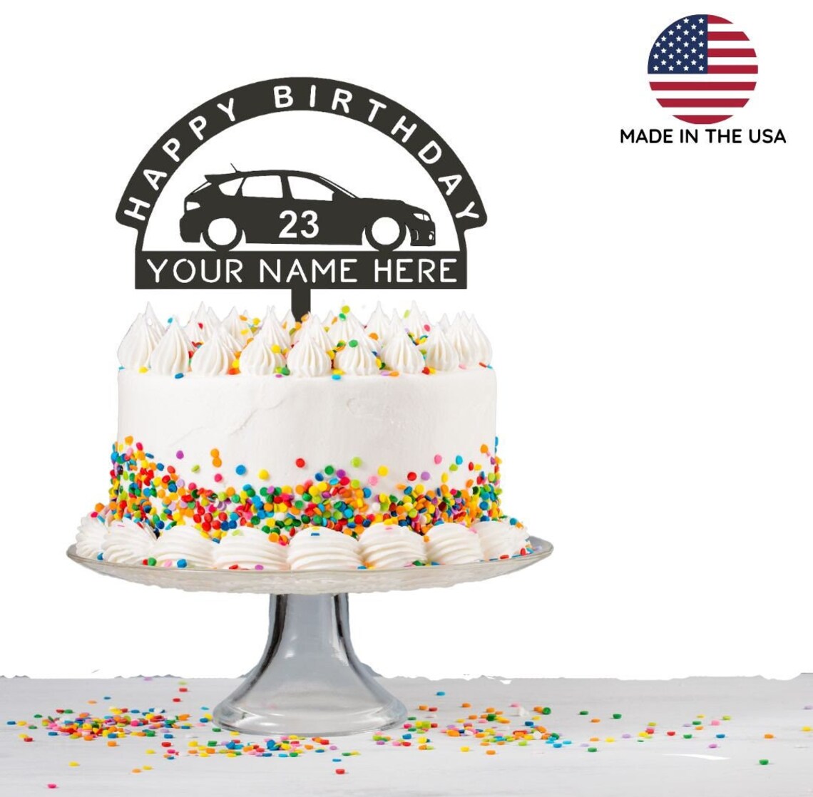 Birthday cake topper| Subaru GH cake topper | Personalized Cake Topper | car themed car topper |car birthday cake topper