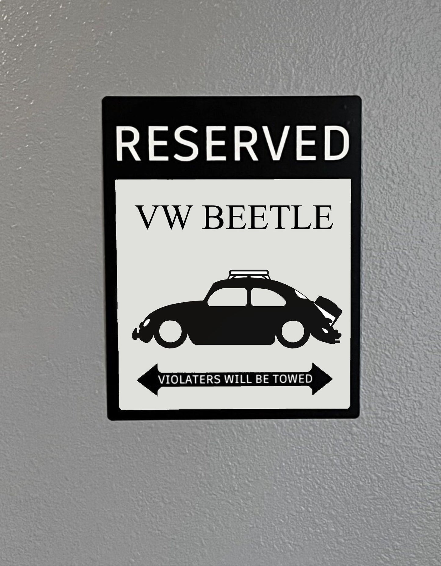 Classic VW beetle parking sign | custom parking sign | metal parking sign |